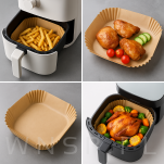 WKŁAD AIR FRYER 20 X 20 CM PAPIER WKŁADY PAPIEROWE DO FRYTKOWNICY BEZTŁUSZCZOWEJ - 4