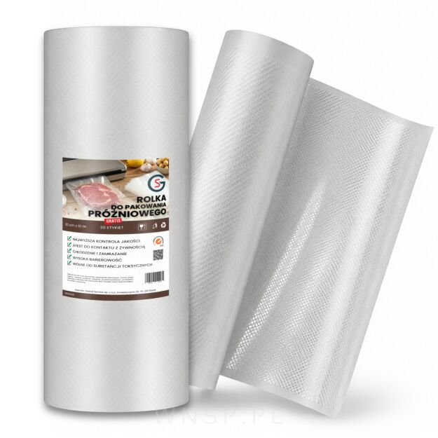 20 CM X 10 M - Moletowana rolka do pakowania próżniowego