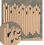 Haczyk 2 ramienny wieszak przykręcany, typ Madera, czarny - 4