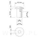 M6 X 15 mm, nakrętka Ericson wypukła - 2