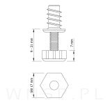Stopka meblowa regulator do mebli zestaw 10 sztuk, nóżki do mebli M6 z gniazdem - 4