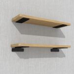 Zestaw 2 półek ściennych w dekorze dębu 650 x 200 x 18 mm, ze wspornikami montażowymi - 5