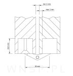 Zawias cylindryczny fi 18 mm do wkładów blatów - 6
