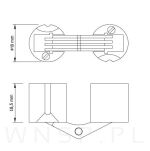 Zawias cylindryczny fi 18 mm do wkładów blatów - 3