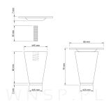 Noga bukowa prosta, stożek 6 cm orzech z blachą montażową - 2