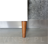 Noga bukowa prosta, stożek 6 cm orzech z blachą montażową - 4