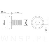 M8 X 15 mm wkręt metryczny z łbem walcowym, ocynk czarny - 2