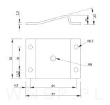 Łącznik do nogi ukośnej, 4 otworowy 66 X 58 X 1,8 mm z gwintem  M8 kątownik do nogi ukośnej, 4 otworowy 76 X 55 X 2,5, z gwintem M8 - 2