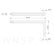 Klucz imbusowy typ L, hartowany, nacięcie SW-4 / PH2 - 2
