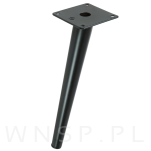 Noga stalowa skośna stożek 25 cm, z blachą montażową, czarna matowa - 6