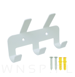 Wieszak 136 mm z 5 uchwytami, haczykami, kolor biały przykręcany - 4