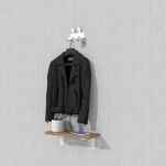 Wieszak 136 mm z 5 uchwytami, haczykami, kolor biały przykręcany - 3