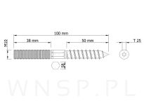 M10 X 100 mm, szpilka dwustronna - 2