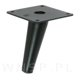 Noga stalowa skośna stożek 10 cm, z blachą montażową, czarna matowa - 6