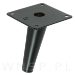 Noga stalowa skośna stożek 10 cm, z blachą montażową, czarna matowa - 4
