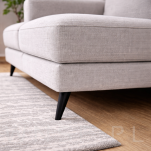 Noga stalowa skośna stożek 10 cm, z blachą montażową, czarna matowa - 5