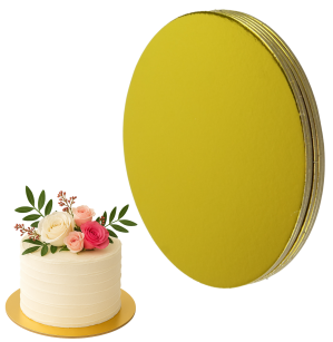 Podkład pod tort 5 sztuk Ø 30 cm okrągły, dekoracja na urodziny gruby sztywny złoty/srebrny