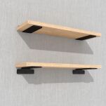 Zestaw 2 półek ściennych w dekorze dębu 500 x 150 x 18 mm, ze wspornikami montażowymi - 5