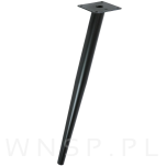 Noga stalowa skośna stożek 45 cm, z blachą montażową, czarna matowa - 4