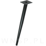 Noga stalowa skośna stożek 45 cm, z blachą montażową, czarna matowa - 6