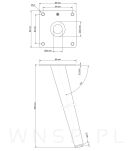 Noga stalowa skośna stożek 45 cm, z blachą montażową, czarna matowa - 2