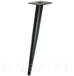Noga stalowa skośna stożek 45 cm, z blachą montażową, czarna matowa - 4