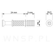 10 x Złącze meblowe 24 MM mimośrodowe zaczep M6 - 5
