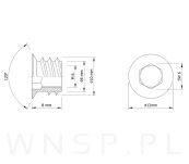 M6 X 8 mm - Mufa do drewna wkręcana - 3