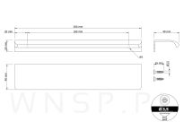 Uchwyt krawędziowy Lyon złoty szczotkowany, rozstaw 160 mm - 2