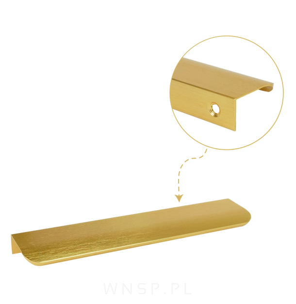 Uchwyt krawędziowy Lyon złoty szczotkowany, rozstaw 160 mm