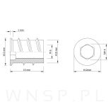 M6 X 15 mm, Mufa wkręcana - 3