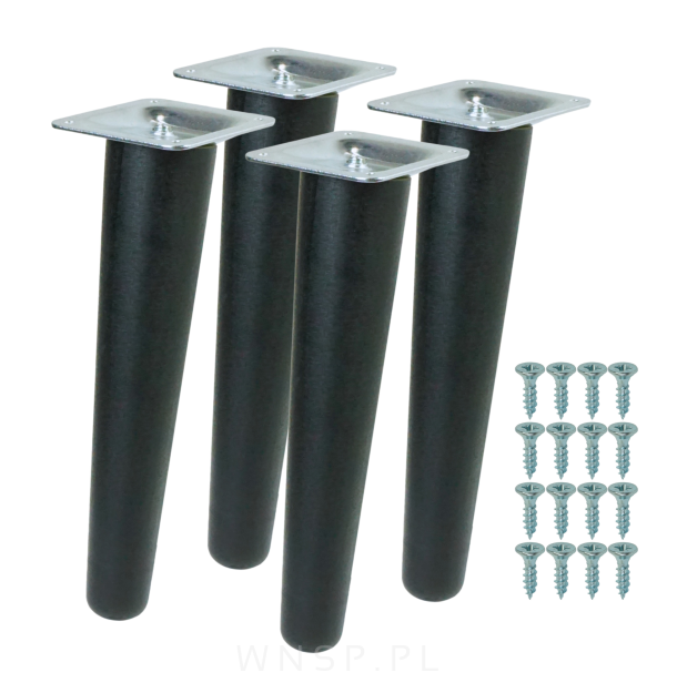 4x Noga bukowa skośna UNIQ 20 CM z blachą montażową