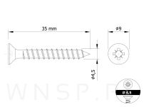 Wkręty hartowane stożkowe do drewna 4,5 X 35 mm - 2