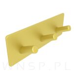 Haczyk, wieszak potrójny skośny, uchwyt mosiądz, samoprzylepny - 5