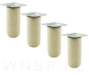 Nóżka bukowa surowa 10 cm, walcowa 45 mm z blachą - 4