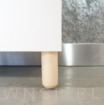 Nóżka bukowa surowa 10 cm, walcowa 45 mm z blachą - 3