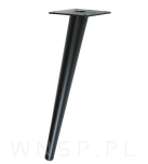 Noga stalowa skośna stożek 35 cm, z blachą montażową, czarna mat - 4