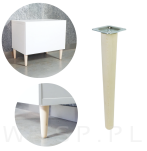 Noga bukowa prosta UNIQ 30 cm z blachą montażową, surowa - 6