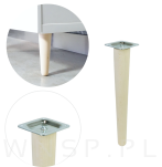 Noga bukowa prosta UNIQ 30 cm z blachą montażową, surowa - 4