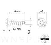 Wkręty podkładowe 3,5 x 16 mm do drewna - 2
