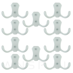 Haczyk 2 ramienny wieszak przykręcany, biały - 6