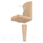 Noga bukowa prosta, stożek 6 cm, surowa - 4