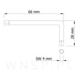 Klucz imbusowy 4 mm 100 sztuk typ L, hartowany - 2