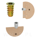 M6 X 20 mm - Nakrętka mufa do drewna typ DC - 4