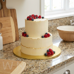 Mocny podkład pod tort 30 x 40 cm prostokątny MDF, dekoracja na urodziny sztywny jasno złoty - 2