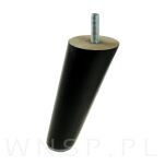 Zestaw nóżki skośne 10 CM, czarne, ze szpilką M8 X 25 MM + Blachy - 10