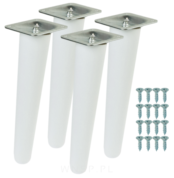 4x Noga bukowa skośna UNIQ 25 CM z blachą montażową