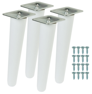 4x Noga bukowa skośna UNIQ 25 CM z blachą montażową