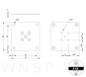 Blacha mocująca 200 sztuk do nóg 80 X 80 X 2 mm, stal, 9 otworów ocynk biały - 2