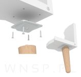 4x Noga bukowa skośna UNIQ 35 CM z blachą montażową - 7